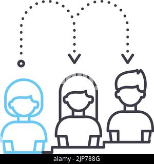 career advancement line icon, outline symbol, vector illustration, concept sign Stock Vector