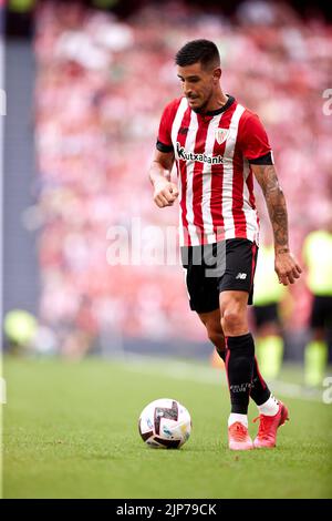 BILBAO, SPAIN - AUGUST 15: Yuri Berchiche of Athletic Club in action during the La Liga Santander match between Athletic Club and RCD Mallorca on August 15, 2022 at San Mames in Bilbao, Spain. Credit: Ricardo Larreina/AFLO/Alamy Live News Stock Photo