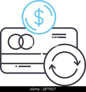 cash rewards card line icon, outline symbol, vector illustration, concept sign Stock Vector