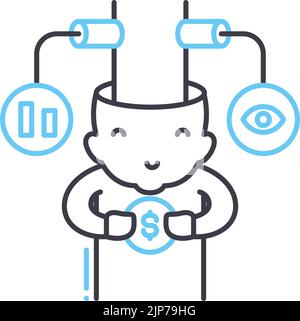 consumer behaviour line icon, outline symbol, vector illustration, concept sign Stock Vector