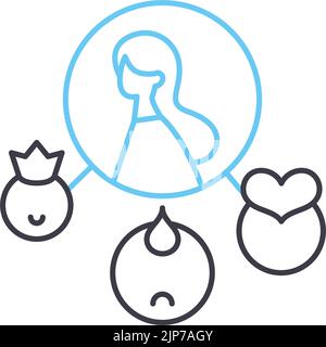 character traits line icon, outline symbol, vector illustration, concept sign Stock Vector