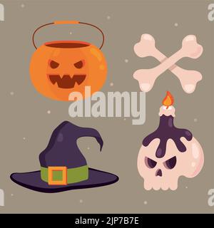 set of halloween miscellaneous Stock Vector