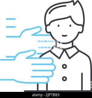 chef executive officer line icon, outline symbol, vector illustration, concept sign Stock Vector