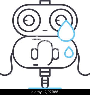 emotional robotics line icon, outline symbol, vector illustration, concept sign Stock Vector