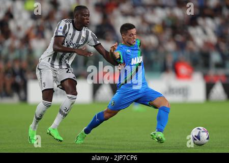 Allianz Stadium, Turin, Italy, August 15, 2022, Giacomo Raspadori (US SASSUOLO)  during  Juventus FC vs US Sassuolo - italian soccer Serie A match Stock Photo