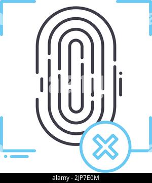 finger print line icon, outline symbol, vector illustration, concept sign Stock Vector