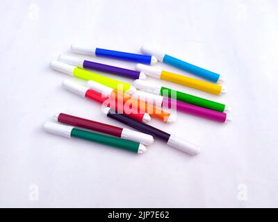Multi Colored Marker Isolated on White Background Stock Photo