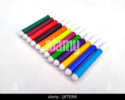 Multi Colored Marker Isolated on White Background Stock Photo