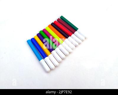 Multi Colored Marker Isolated on White Background Stock Photo