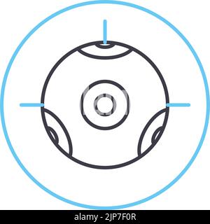 camers 360 degrees line icon, outline symbol, vector illustration, concept sign Stock Vector