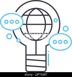 cooperation ideas line icon, outline symbol, vector illustration, concept sign Stock Vector