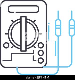 electrical service line icon, outline symbol, vector illustration, concept sign Stock Vector