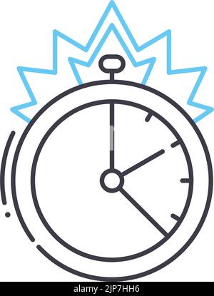 Clock or stopwatch timer with speed marks, Fast running time symbol thin  line vector icon. Editable stroke Stock Vector Image & Art - Alamy