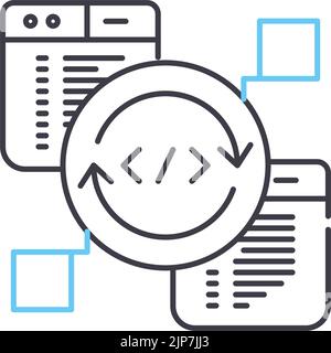 dynamic code line icon, outline symbol, vector illustration, concept sign Stock Vector