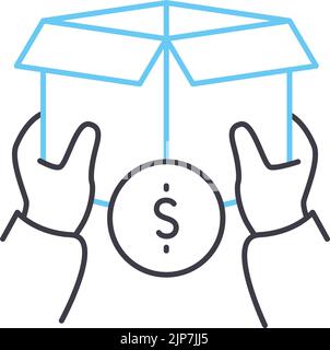 commodities investment line icon, outline symbol, vector illustration, concept sign Stock Vector