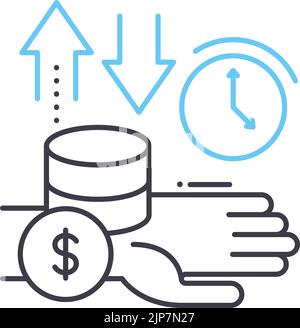 Instant transfer flat linear concept icon. Seamless real time payment ...