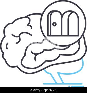 Analytical thinking line icon concept. Analytical thinking vector ...