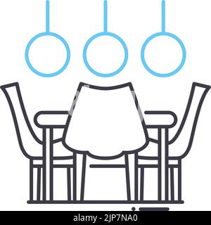 dining room line icon, outline symbol, vector illustration, concept sign Stock Vector