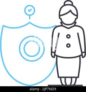 elder law line icon, outline symbol, vector illustration, concept sign Stock Vector