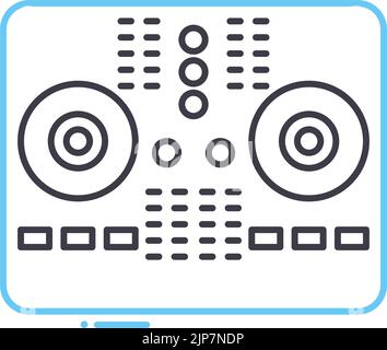 dj live controller line icon, outline symbol, vector illustration, concept sign Stock Vector