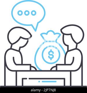 corruption line icon, outline symbol, vector illustration, concept sign Stock Vector