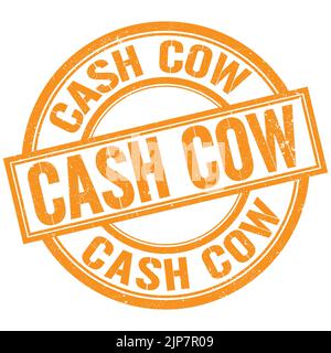 CASH COW text written word on orange round stamp sign Stock Photo