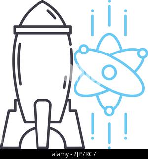 atomic line icon, outline symbol, vector illustration, concept sign Stock Vector