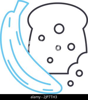 banana bread line icon, outline symbol, vector illustration, concept sign Stock Vector