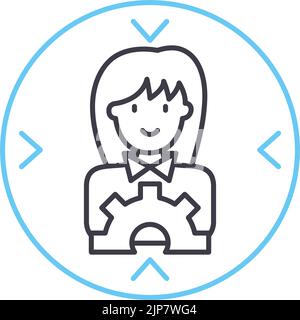 business to consumer line icon, outline symbol, vector illustration, concept sign Stock Vector