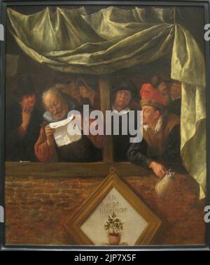 The Rhetoricians, circa 1655, by Jan Steen (1625-1679) - Stock Photo