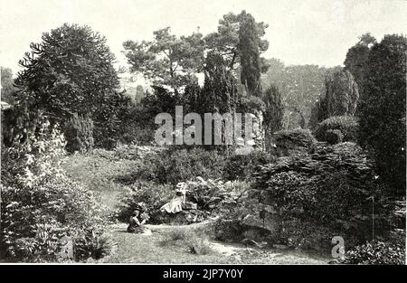 The rock garden at Highnam Court (1900) Stock Photo