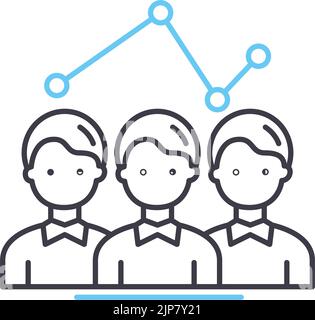 audience insights line icon, outline symbol, vector illustration, concept sign Stock Vector