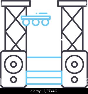 digital recording line icon, outline symbol, vector illustration, concept sign Stock Vector