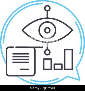 data visualisation line icon, outline symbol, vector illustration, concept sign Stock Vector