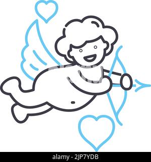 cupid line icon, outline symbol, vector illustration, concept sign Stock Vector