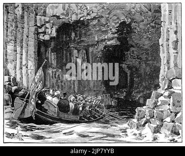 The Royal Visit to Fingal's Cave, Staffa, Scotland, 1847 Stock Photo