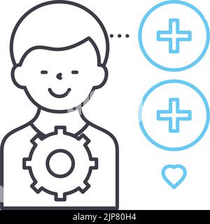 coping skills line icon, outline symbol, vector illustration, concept sign Stock Vector