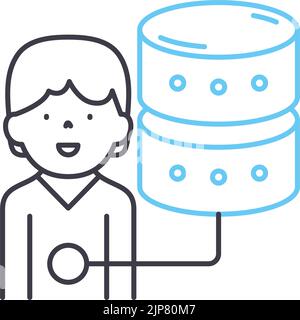 client database line icon, outline symbol, vector illustration, concept sign Stock Vector