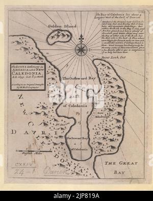 The SCOTS settlement in AMERICA calle'd NEW CALEDONIA - Herman Moll, 1732-1736 - BL Maps K.Top.124.24.1 (BLL01018640938) Stock Photo