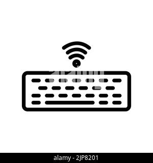 Keyboard icon with signal. icon related to technology, smart device. line icon style. Simple design editable Stock Vector
