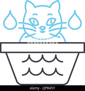 bathtub line icon, outline symbol, vector illustration, concept sign Stock Vector