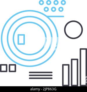 data interfaces line icon, outline symbol, vector illustration, concept sign Stock Vector