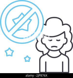 apathy line icon, outline symbol, vector illustration, concept sign Stock Vector