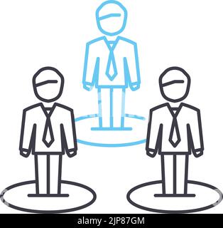 buisiness network line icon, outline symbol, vector illustration, concept sign Stock Vector