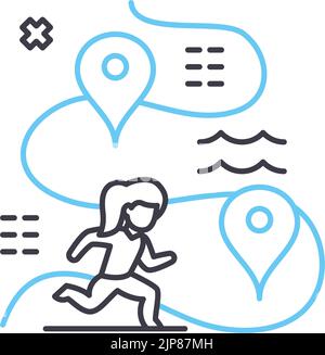 adventure game line icon, outline symbol, vector illustration, concept sign Stock Vector