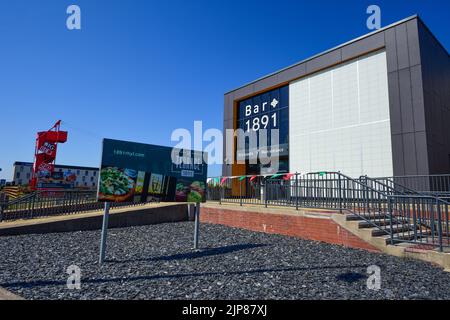 Rhyl, UK: Aug 11, 2022: The 1891 Restaurant and Bar is located in the Pavilion Theatre complex on the promenade Stock Photo