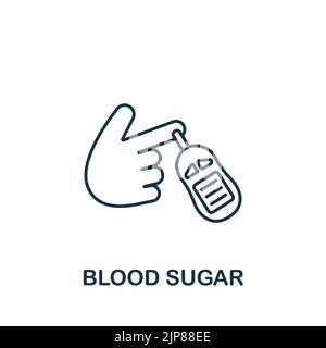 Blood Sugar icon. Line simple Health Check icon for templates, web design and infographics Stock Vector