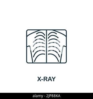 X-Ray icon. Line simple Health Check icon for templates, web design and infographics Stock Vector