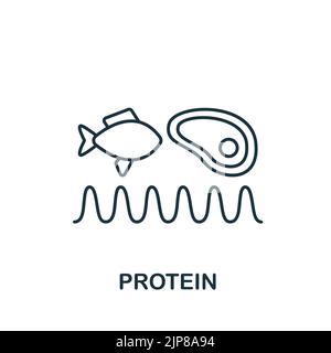 Protein icon. Line simple icon for templates, web design and infographics Stock Vector