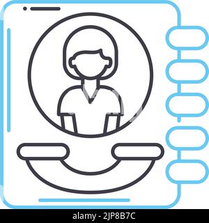 contact book line icon, outline symbol, vector illustration, concept sign Stock Vector